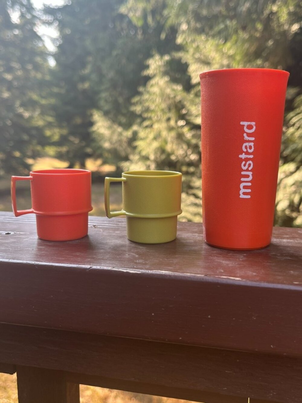 Vintage Retro Tupperware Toys Mini Play Cups Mustard Condiment Dispenser Cup Set